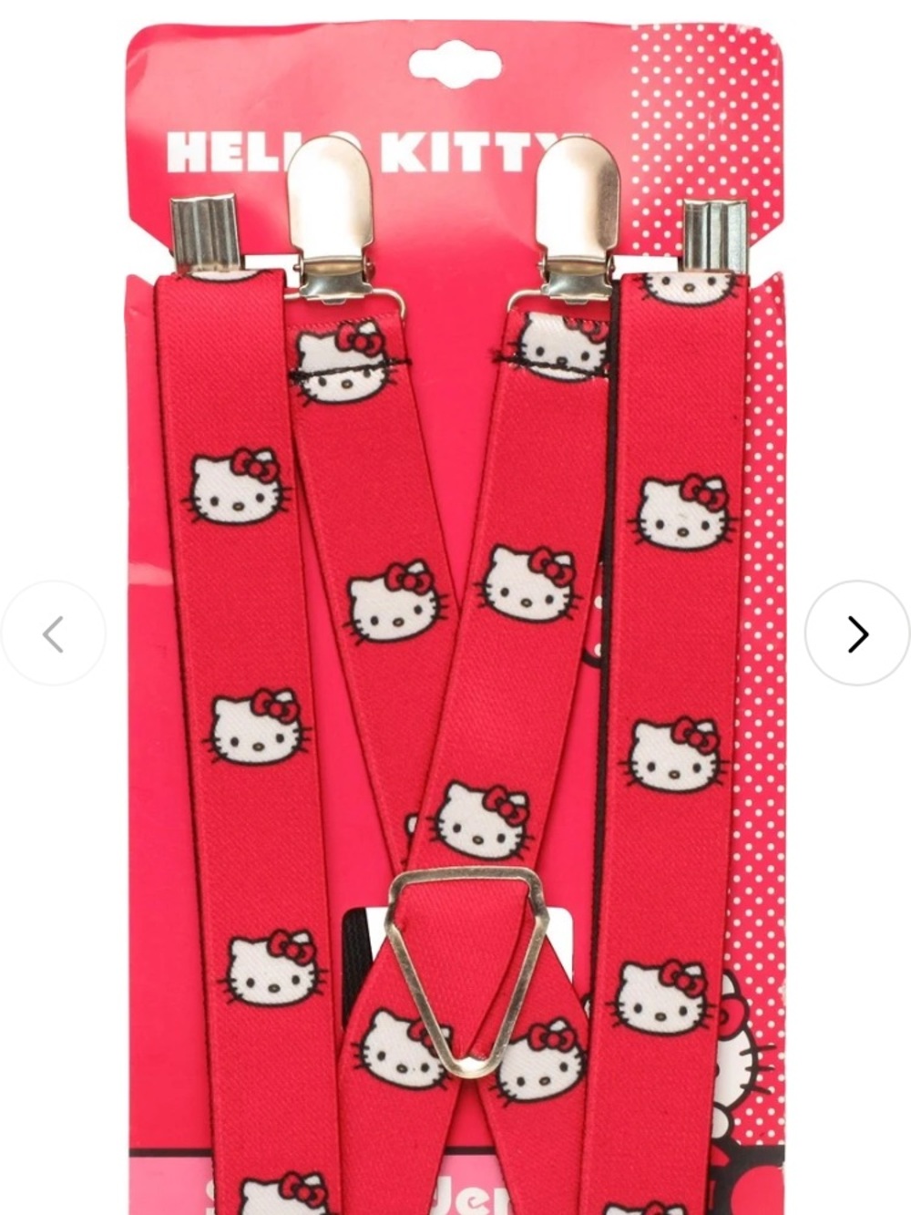 Hello Kitty Red and White Kids Character Suspenders